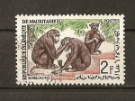 Stamps : Africa : Mauritania :  Babouins.
