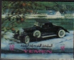 Stamps : Asia : Yemen :  YEMEN 1971 Sello 3D Lenticular Coche Antiguo Stamps 12