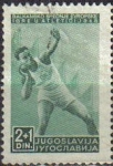 Stamps : Europe : Yugoslavia :  YUGOSLAVIA 1948 Scott B155 Sello Deportes Lanzamiento de Peso usado