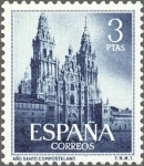 Sellos del Mundo : Europe : Spain : ESPAÑA 1954 1131 Sello Nuevo Año Santo Compostelano Catedral de Santiago de Compostela Coruña