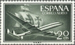 Stamps Spain -  ESPAÑA 1955 1169 Sello Nuevo Super Constellation y Nao Santa Maria 20c