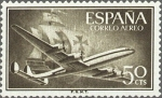 Sellos de Europa - Espa�a -  ESPAÑA 1955 1171 Sello Nuevo Super Constellation y Nao Santa Maria 50c