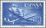 Stamps Spain -  ESPAÑA 1955 1175 Sello Nuevo Super Constellation y Nao Santa Maria 3pts
