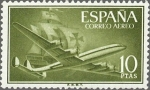 Stamps Spain -  ESPAÑA 1955 1179 Sello Nuevo Super Constellation y Nao Santa Maria 10pts
