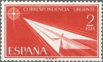 Stamps Spain -  ESPAÑA 1956 1185 Sello Nuevo Alegorías. Urgente. Flecha de papel