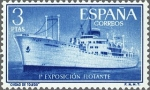 Stamps Spain -  ESPAÑA 1956 1191 Sello Nuevo Exposición flotante en el buque Ciudad de Toledo 3p