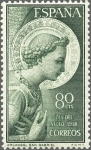 Stamps Spain -  ESPAÑA 1956 1195 Sello Nuevo Arcangel San Gabriel La Anunciación (Fra Angélico) 80c