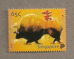 Stamps Singapore -  Año chino del buey