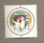 Stamps Asia - Singapore -  Linea circular metro