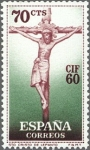 Stamps Spain -  ESPAÑA 1960 1280 Sello Nuevo I Congreso Internacional de Filatelia, Barcelona Cristo de Lepanto
