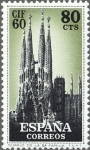 Stamps Spain -  ESPAÑA 1960 1281 Sello Nuevo I Congreso Internacional de Filatelia Barcelona Templo Sagrada Familia