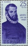Stamps Spain -  ESPAÑA 1960 1298 Sello Nuevo Forjadores de América Pedro Menéndez de Avilés