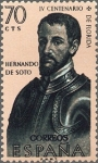 Stamps Spain -  ESPAÑA 1960 1299 Sello Nuevo Forjadores de América Hernando de Soto 70c