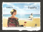 Stamps Spain -  mujer con manton de manila