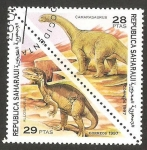 Stamps : Africa : Morocco :  animales prehistóricos