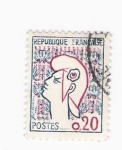 Stamps France -  La Marianne de Cocteau (repetido)