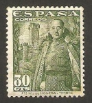 Stamps Spain -  Franco y castillo de La Mota