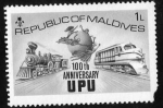 Stamps : Asia : Maldives :  centenario del UPU