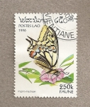 Stamps Laos -  Mariposa Papilio machaon