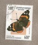 Stamps Cambodia -  Mariposa Vanessa atalanta