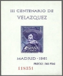 Stamps Spain -  ESPAÑA 1961 1345 Sello Nuevo H.B. III Centenario Muerte Velazquez Conde Duque de Olivares