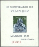 Sellos de Europa - Espaa -  ESPAÑA 1961 1346 Sello Nuevo H.B. III Centenario Muerte Velazquez Infanta Margarita de Austria