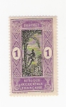 Stamps Benin -  Hombre en la palmera