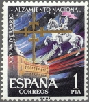 Stamps Spain -  ESPAÑA 1961 1355 Sello Nuevo XXV Aniv. del Alzamiento Nacional Alcazar de Toledo 1p