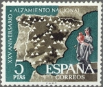 Sellos de Europa - Espa�a -  ESPAÑA 1961 1361 Sello Nuevo XXV Aniv. del Alzamiento Nacional Mapa España Regadios 5p