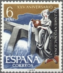 Stamps Spain -  ESPAÑA 1961 1362 Sello Nuevo XXV Aniv. del Alzamiento Nacional Pantano Central Hidroeléctrica 6p