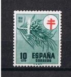 Stamps Spain -  Edifil  1085  Pro tuberculosos. Cruz de Lorena en rojo 