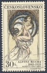 Sellos de Europa - Checoslovaquia -  Alfons Mucha 1860-1939