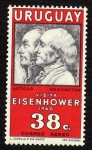 Stamps : America : Uruguay :  Visita del presid. Eisenhower