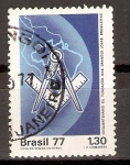 Stamps : America : Brazil :  EMBLEMA  MASÓN  Y  MAPA  DE  BRAZIL