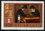 Stamps Nicaragua -  Ajedrez en la Pintura
