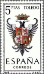Stamps Spain -  ESPAÑA 1966 1696 Sello **MNH Escudos de las Capitales de Provincias Españolas. Toledo