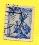 Stamps Austria -  Traje Regionale de  Wien 1853