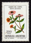 Stamps Argentina -  Zinnia Peruviana