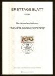 Stamps Germany -  100 Aniversario de la creacion de Aseguranzas Sociales.