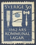 Sellos del Mundo : Europe : Sweden : 1862  Ars Kommunal Lagar