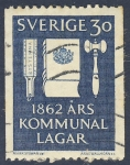 Stamps : Europe : Sweden :  1862  Ars Kommunal Lagar