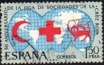 Stamps Spain -  L  aniversario liga sociedades Cruz Roja