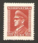 Stamps Croatia -  ante pavelitch, croata fascista político