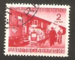Stamps : Europe : Bulgaria :  2 - Correos, por tren