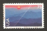 Stamps United States -  montañas, cielo y sol