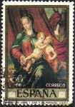 Stamps Spain -  Luis Morales(El Divino)-la virgen con los niños Jesus y juan-1970