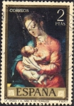 Stamps Spain -  Luis Morales(El Divino)-la virgen y el niño-1970