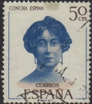 Stamps Spain -  Literatos españoles-Concha Espina-1970