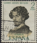 Stamps Spain -  Literatos españoles-Gustavo Adolfo Becquer-1970