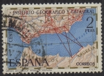 Stamps Spain -  centenario del instituto geográfico y catastral-1970